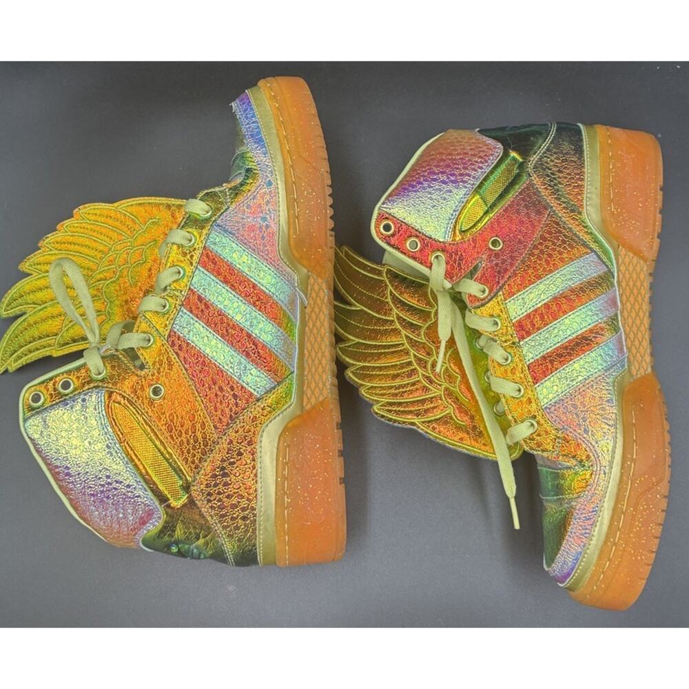 Adidas Jeremy Scott JS Wings 1.0 Rainbow Iridescent Gold Orange Size 11 Rare - Picture 9 of 15